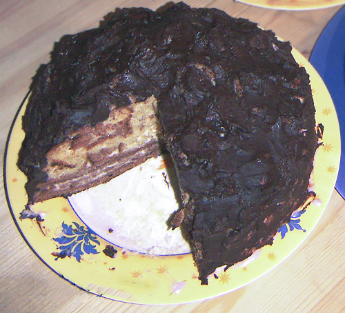 Мраморный торт со сметанным кремом (“Кучерявый мальчик”)