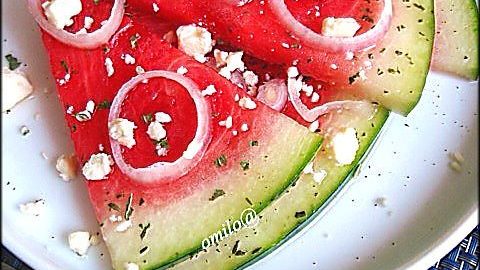 Салат из арбуза с фетой