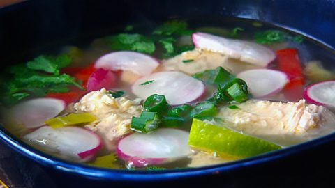 Мексиканский острый куриный суп (Caldo tlalpeño)