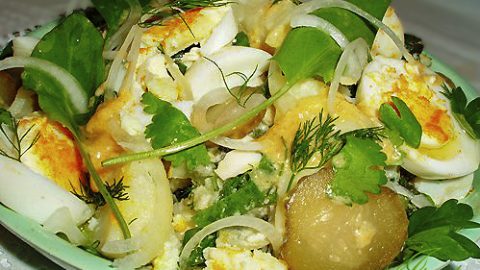 Картофельный салат с щавелем