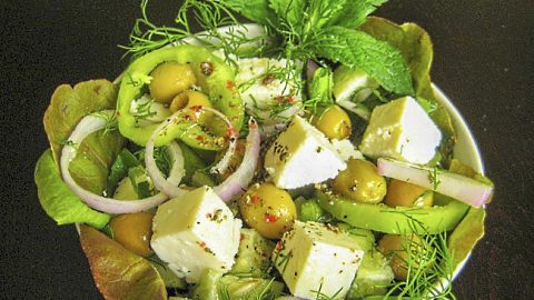Зелёный греческий салат
