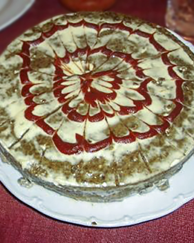 Печеночный пирог с грибами