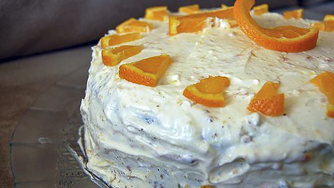 Апельсиновый торт с апельсиновым кремом
