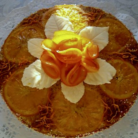 Перевернутый маково-апельсиновый торт