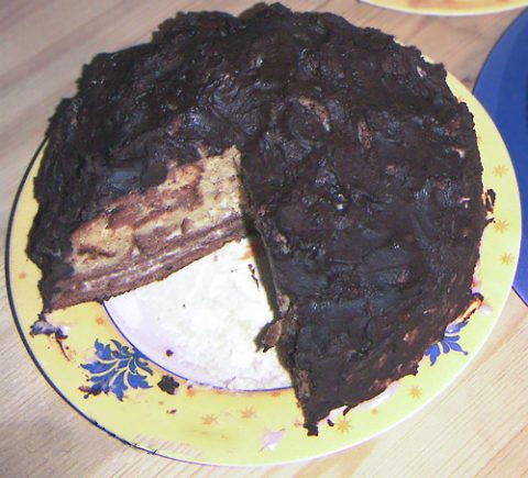Мраморный торт со сметанным кремом («Кучерявый мальчик»)