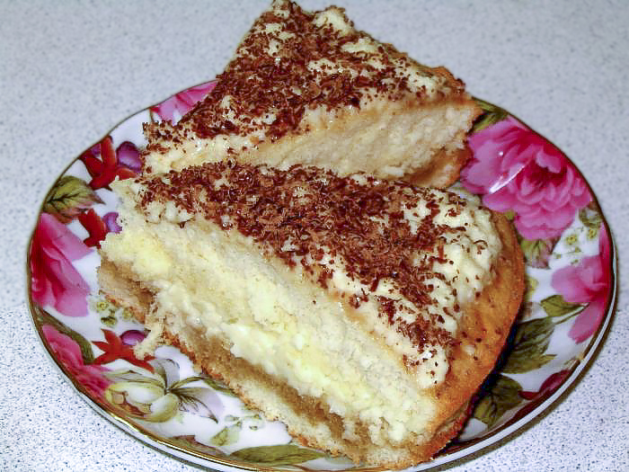 Торт с кофейной пропиткой и кремом из маскарпоне
