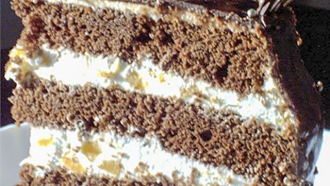 Трюфельный торт с абрикосово-сливочным кремом